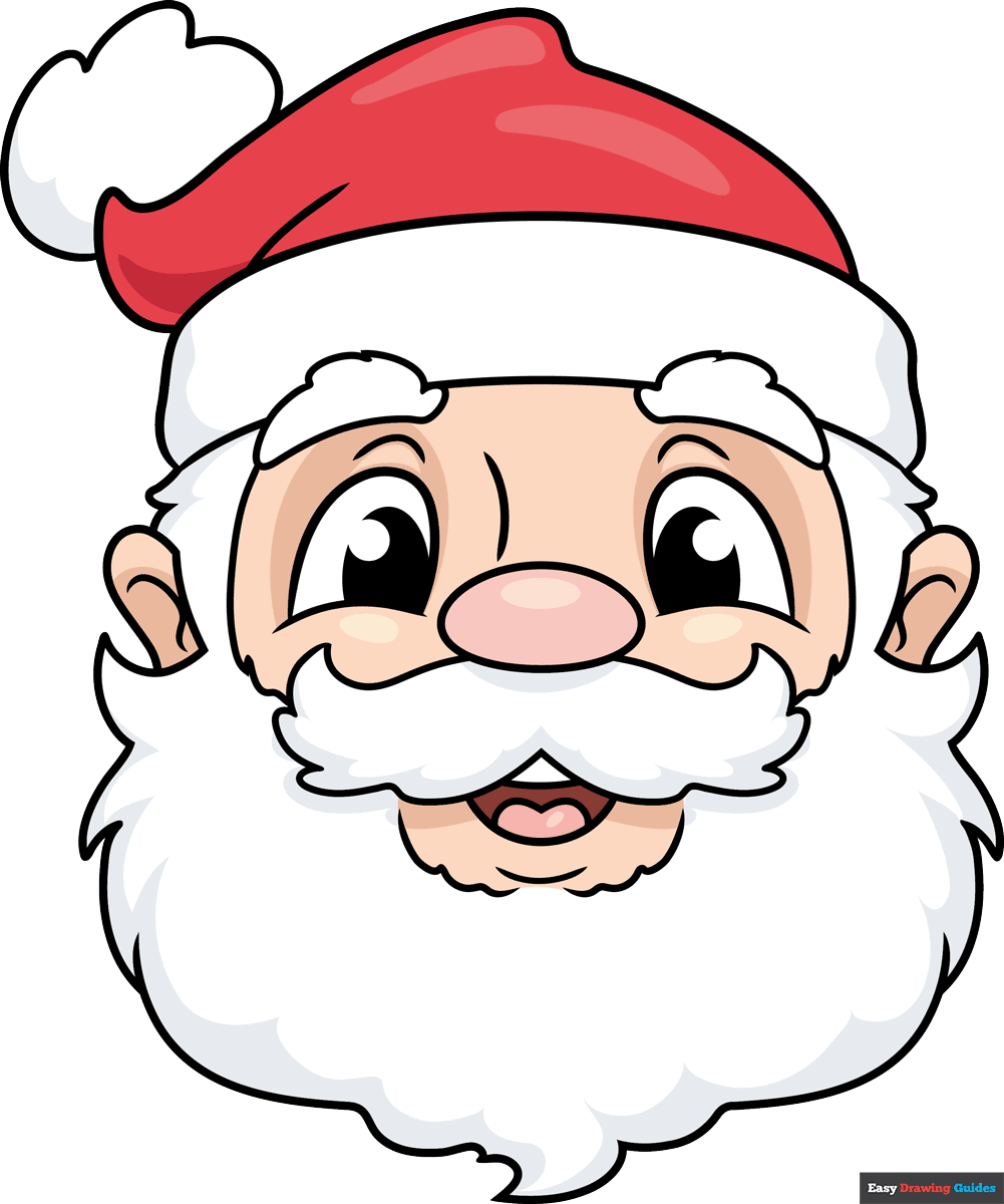 how to draw a santa claus face - really easy drawing tutorial